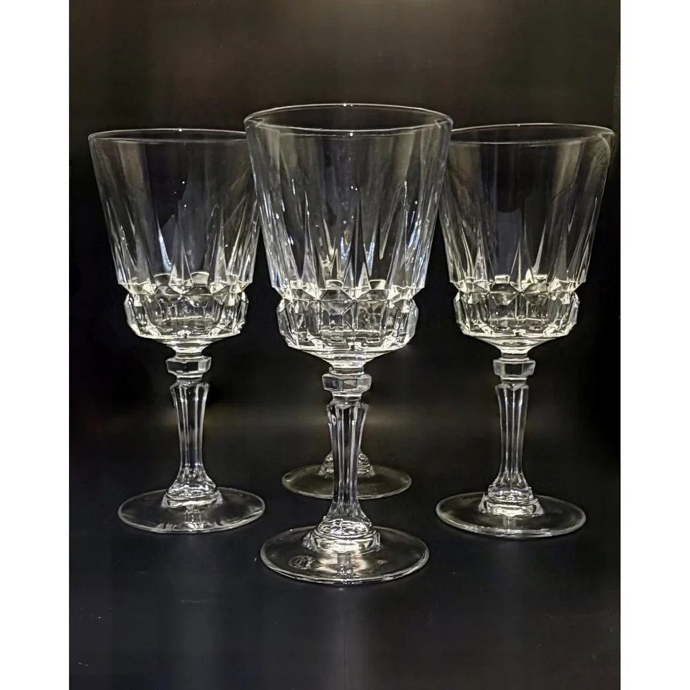 Cristal‎ d'Arques Chantelle Water Goblets Cut Lead Crystal Set of 3 - 7.5